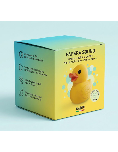 Box confezione Saiet Speaker Papera Sound gialla